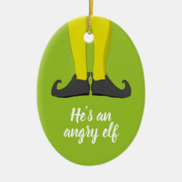 Hij is een boze elf. keramisch ornament