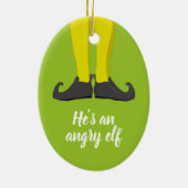 Hij is een boze elf. keramisch ornament (Achterkant)