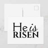 Hij is een Christelijk Gezegde Black White Pasen Briefkaart (Voorkant / Achterkant)