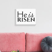 Hij is een Christelijk Gezegde Black White Pasen Canvas Afdruk (Insitu (Woonkamer))