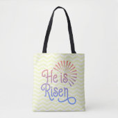 Hij is een Christelijke paasretrofoon. Tote Bag (Voorkant)