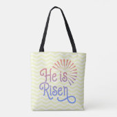 Hij is een Christelijke paasretrofoon. Tote Bag (Achterkant)