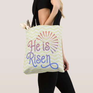 Hij is een Christelijke paasretrofoon. Tote Bag