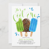 Hij is een Cool One Boy Popsicle Eerste Dag Kaart (Voorkant)