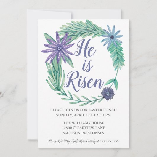 Hij is een Elegant Religieuze Paasfeest Kaart (Voorkant)