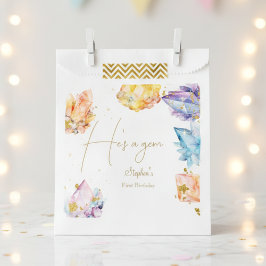 Hij is een Gem Verjaardagskristallen Jongens water Bedankzakje