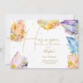 Hij is een Gem Verjaardagskristallen Jongens water Kaart (Voorkant)