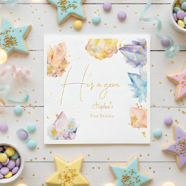 Hij is een Gem Verjaardagskristallen Jongens water Servet