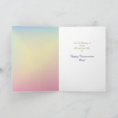 Hij is een gouden kruispaaskaart met schroefkaart notitiekaartje (Binnen)