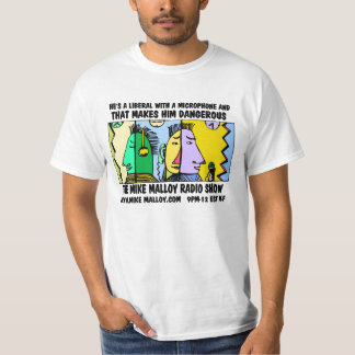 HIJ IS EEN LIBERAAL MET EEN MICROFOON T-SHIRT