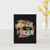 Hij is een ontstane Floral Jesus Paasdag christene Kaart (Gele Bloem)