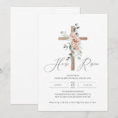 Hij is een opgewekte religieuze paasbrunch eierjac kaart (Voorkant / Achterkant)