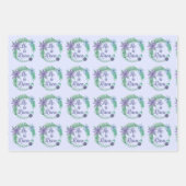 Hij is een prachtig Paars Religieus Pasen Inpakpapier Vel (Voorkant)