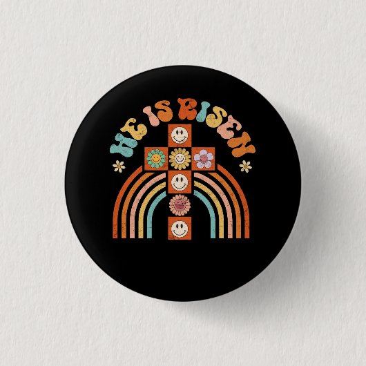 Hij is een rasterkruiser tussen christenen en reli ronde button 3,2 cm (Voorkant)