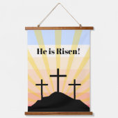 Hij is een Risen Retro Hangend Wandkleed (Voorkant)