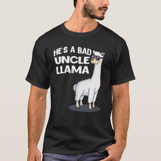 Hij is een slechte oom Llama familie Birthday Alpa T-shirt (Voorkant)
