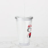 Hij is een snelle en feestelijke rode race auto ve acryl drinkbeker (Rechts)