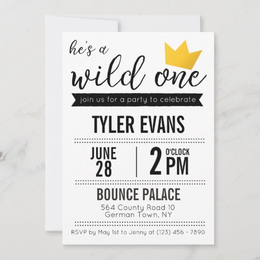 Hij is een uitnodiging van één dag Wild (Voorkant)