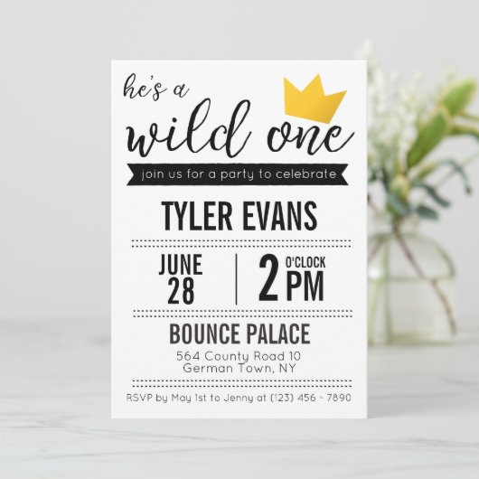 Hij is een uitnodiging van één dag Wild (Staand voorkant)