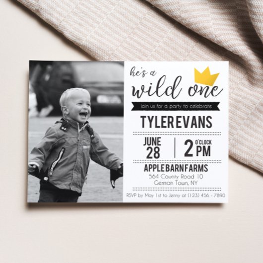 Hij is een uitnodiging van één dag Wild met afbeel