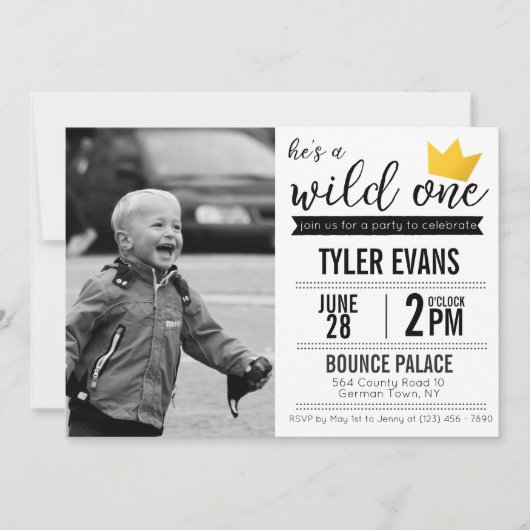 Hij is een uitnodiging van één dag Wild met afbeel (Voorkant)