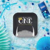 Hij is een Wild One - 1e verjaardag kroonbord Papieren Bordje (Feest)