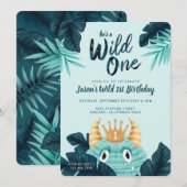 Hij is een Wild One Blue Monster & Tropisch Oerwou Kaart (Voorkant / Achterkant)