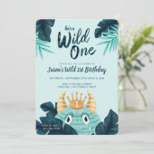 Hij is een Wild One Blue Monster & Tropisch Oerwou Kaart (Staand voorkant)