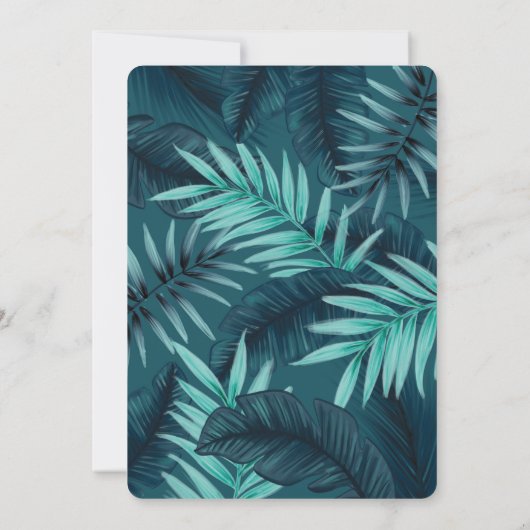 Hij is een Wild One Blue Monster & Tropisch Oerwou Kaart (Achterkant)