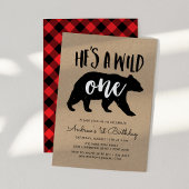 Hij is een Wild One First Birthday Party Kaart