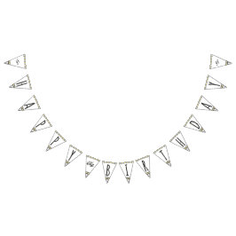 Hij is een Wild One Monogram Happy Birthday Vlaggetjes