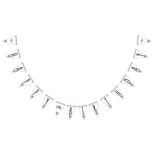 Hij is een Wild One Monogram Happy Birthday Vlaggetjes (Alle)