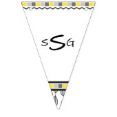 Hij is een Wild One Monogram Happy Birthday Vlaggetjes (Eerste vlag)