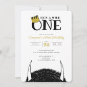 Hij is een Wilde 1 - 1e verjaardag Gouden Kroon Kaart (Voorkant)