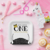 Hij is een Wilde 1 - 1e verjaardag Gouden Kroon Papieren Bordje (Feest)