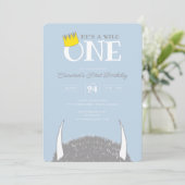 Hij is een Wilde 1 - 1e verjaardag kweekblauw Kaart (Staand voorkant)