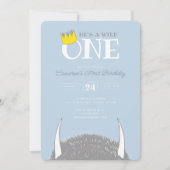 Hij is een Wilde 1 - 1e verjaardag kweekblauw Kaart (Voorkant)