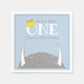 Hij is een Wilde 1 - 1e verjaardag kweekblauw Servet (Voorkant)