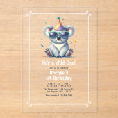 Hij is een wilde 1e verjaardag acryl uitnodigingen (Voorkant)