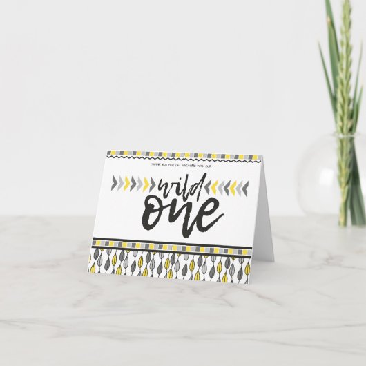 Hij is een Wilde Eerste Dag Dank je wel Bedankkaart (Voorkant)