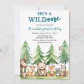 Hij is een wilde - Woodland Animals 1st Birthday Kaart (Voorkant)