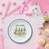 Hij is een wilde - Woodland Animals 1st Birthday Papieren Bordje (Feest)