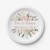 Hij is een zielig roze paasfeest papieren bordje (Voorkant)