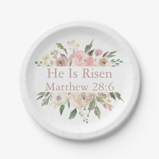 Hij is een zielig roze paasfeest papieren bordje (Voorkant)