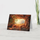 Hij is er niet. Hij is opgestaan. Easter. Kaart (Voorkant)