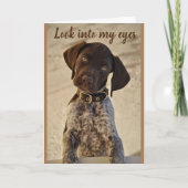 HIJ IS ERNSTIG *VERGEET ME NIET WANNEER JE GAAT* KAART (Voorkant)