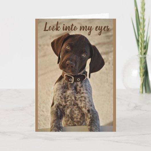 HIJ IS ERNSTIG *VERGEET ME NIET WANNEER JE GAAT* KAART (Voorkant)