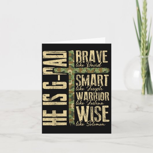 Hij Is G-dad Camo Religieuze Vaderdag Christelijk Kaart (Voorkant)