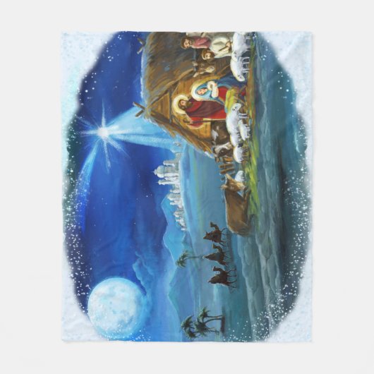 "Hij is geboren" Fleece Deken (Voorkant)