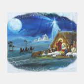 "Hij is geboren" Fleece Deken (Voorkant (Horizontaal))